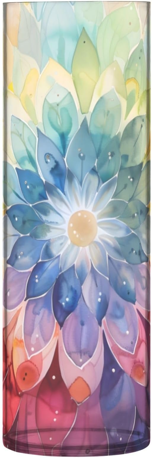 Vase Plastic Vase Elegant Cylinder Flower Vase Shatterproof Decorative Centerpiece for Home Table Office Weddings Events (11.8 x 3.9 in)