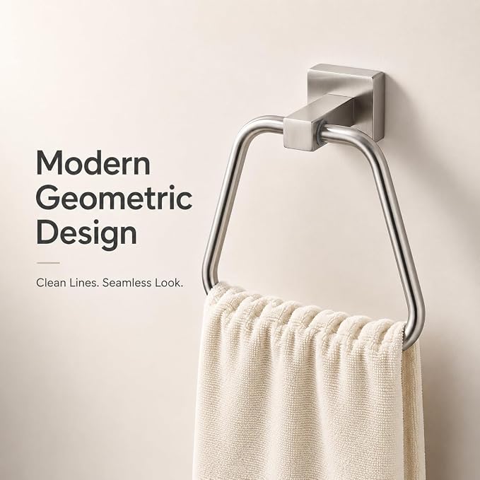 Brushed Nickel Towel Ring for Bathroom, Kitchen Bath Towel Holder Hangers Wall Mount Heavy Duty Stainless Steel