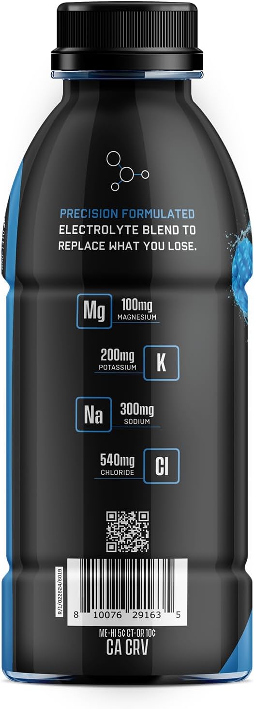 Jocko Fuel Hydrate Electrolyte Drinks - Sports Drink Hydration Amplifier, Thirst Quencher - Scientifically Formulated Electrolyte Blend Blue Raspberry 16 Oz (12 Pack)
