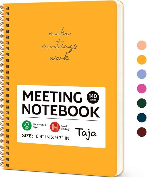 Regine Switzerland Meeting Notebook - Work Organization Planner with Action Items | Yellow Office Supplies