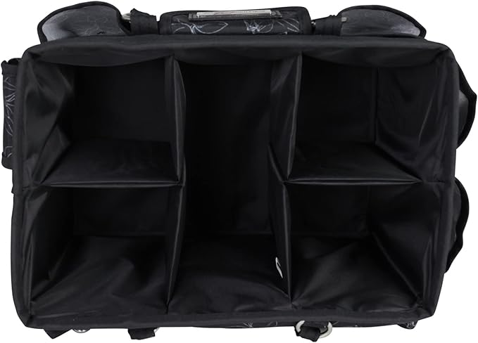 Everything Mary Deluxe Store & Tote Organizer – Black & White Floral Craft Bag with Handle – Collapsible Storage for Scrapbooking, Sewing, DIY Tools & Art Supplies