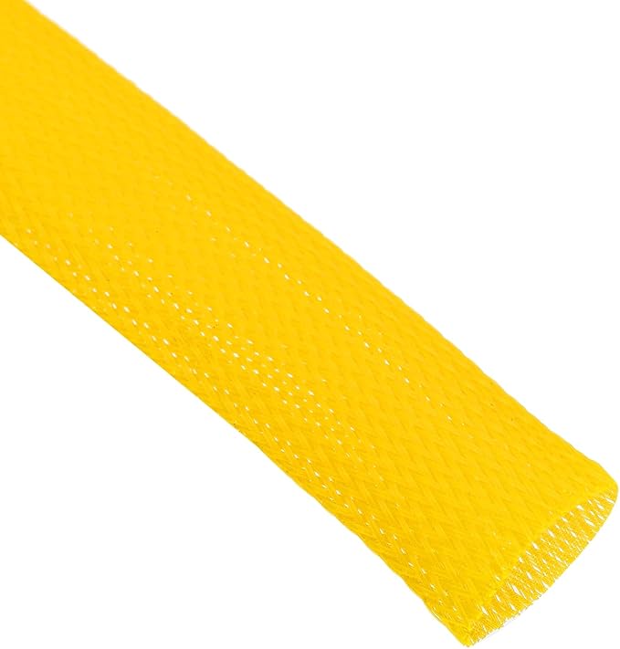uxcell Expandable Sleeving, 1-inch 25ft Cable Sleeve, Yellow