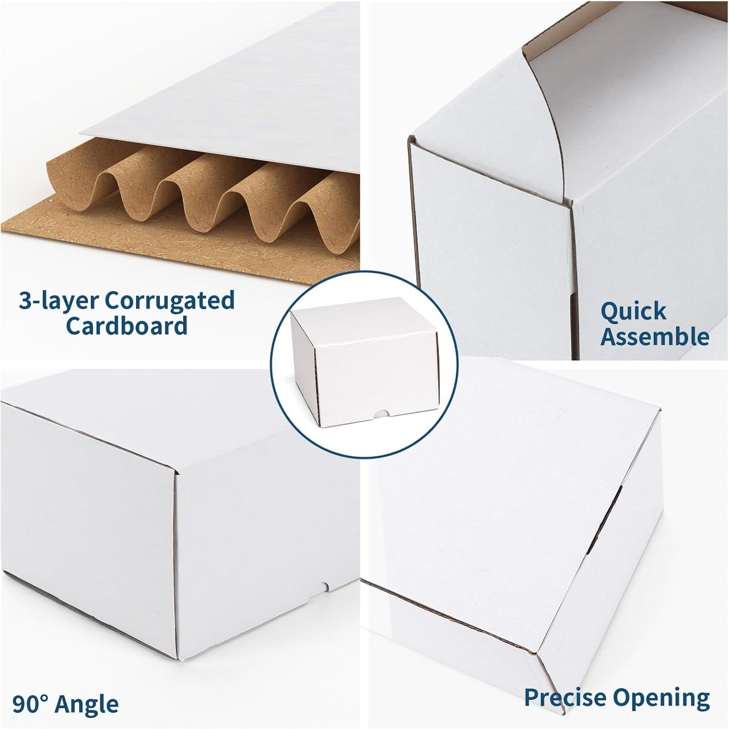 ZBEIVAN White Shipping Boxes - 12x6x4 Corrugated Cardboard Mailer Set of 20 for Small Business Packaging