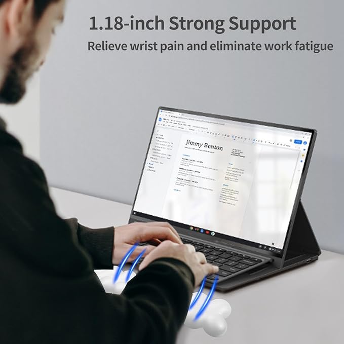 Wrist Rest for Keyboard and Mouse, Upgrade Enlarge Mouse Pad Wrist Rest, Ergonomic Memory Foam, Non-Slip Base for Computer Gaming & Office Work, 2 Piece Set, Clouds White (17.71x3.15+6.29x3.15 inch)