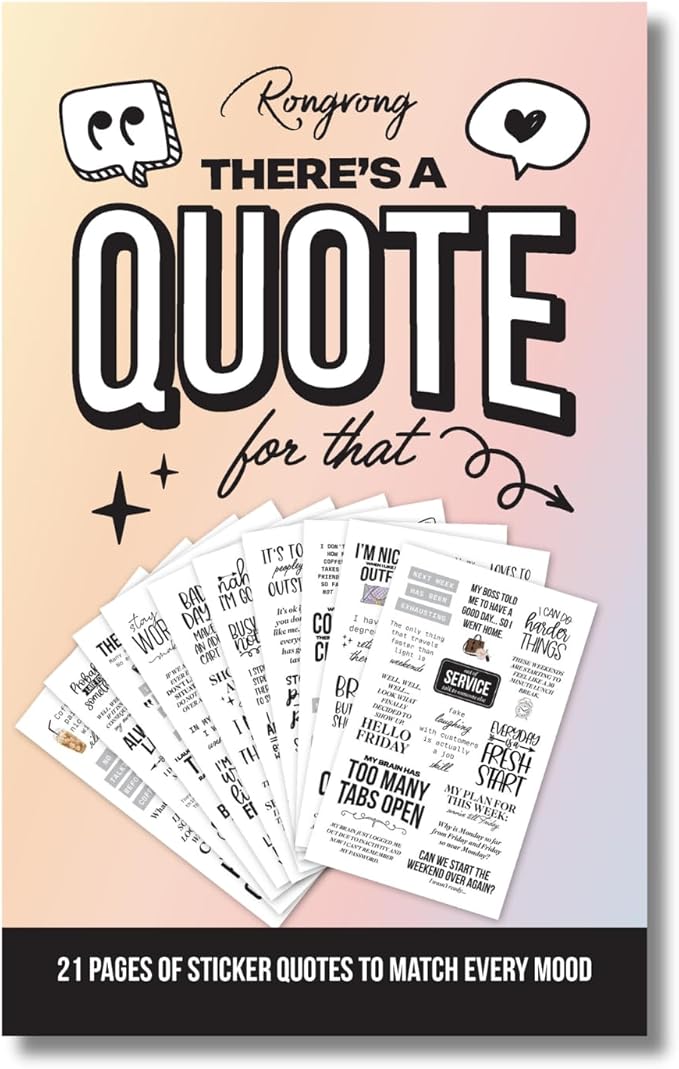 There is a Quote for That – Funny, Witty & Inspirational Planner Sticker Book for Adults – Bold Typography Stickers for Journals, Scrapbooks, and Bullet Planning