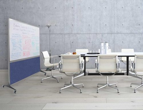 DivideWrite Mobile Whiteboard - Double-Sided Dry Erase Board for Classrooms & Offices | Black Fabric 4' Wide X 6' Tall