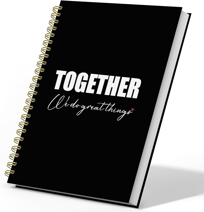 DSHFG Black Journal Notebook Team Gifts for Employees, Black Journaling Notebooks Appreciation Gifts, Notebooks for Work Office Supplies,Together We Do Great Things, 5.5x8.3