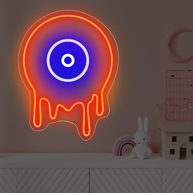 Melting Vinyl Record Led Neon Sign, Music Wall Décor, 90s theme party decoration, Vinyl record led-neon wall neon decor, Custom neon sign for Bedroom Home Bar Birthday Party Wedding Wall-Gold