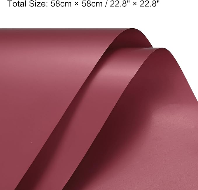 MECCANIXITY Set of 20 Flower Wrapping Paper 22.8x22.8 Inch Waterproof Florists Wrapping Paper for Florist Bouquet Supplies, DIY Crafts, Gift/Gift Box Packaging Red