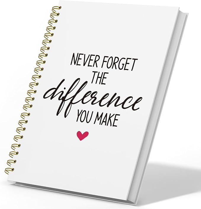 DSHFG Motivational Office Journal Notebooks for Work Women Appreciation Gifts, Inspirational Journal Notebook Employees Gifts, Journals Office Supplies, Never Forget The Difference You Make, 5.5x8.3