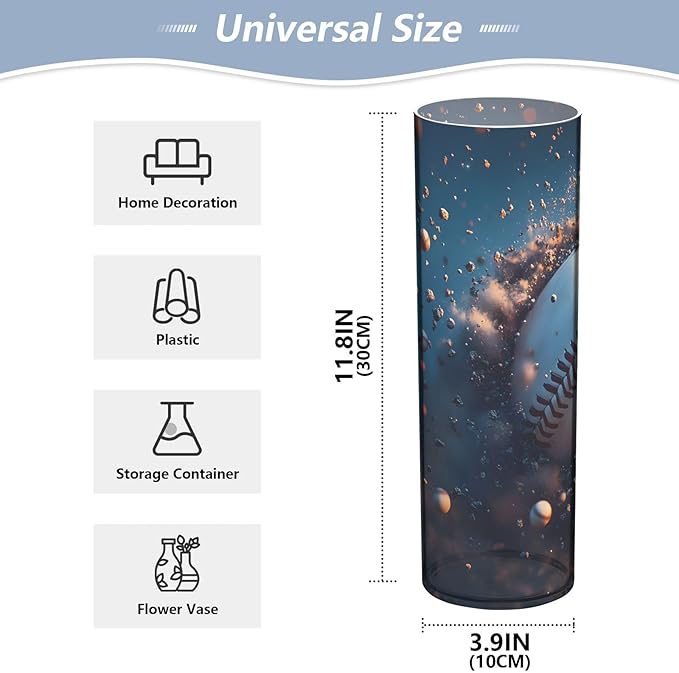 ALAZA Baseball Stone Flower Vases for Home Decor Kitchen Bedroom Living Room Bathroom Office Table Decorations