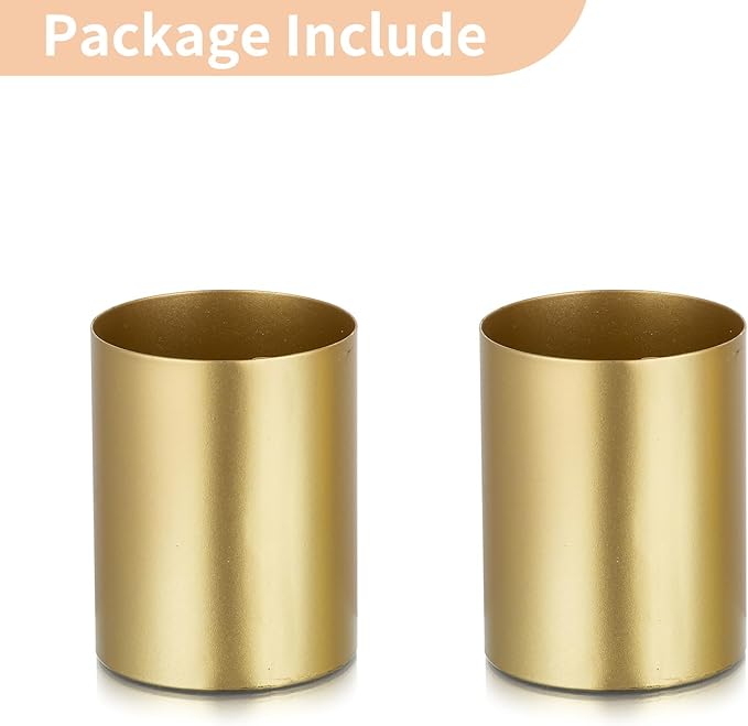 NUPTIO Gold Flower Vases for Centerpieces: 2 Pcs 5.1 inch Small Metal Flowers Vase Stand Wedding Centerpieces for Tables Centerpiece Table Decorations