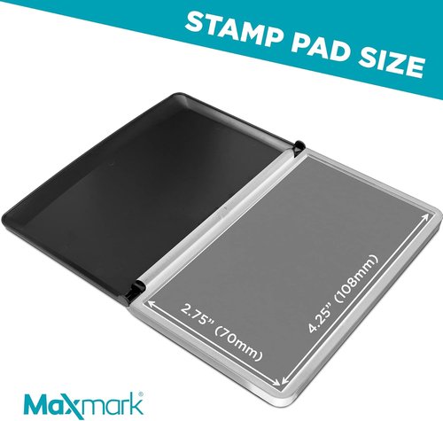 MaxMark Large Gray Stamp Pad - Premium Quality Felt Pad | 2-3/4" x 4-1/4" Size