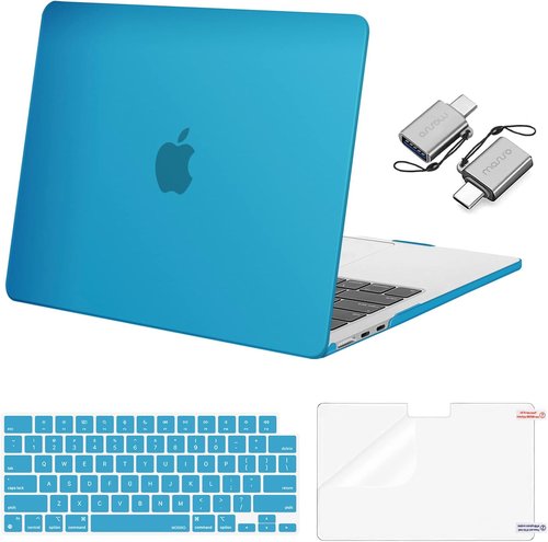 MOSISO MacBook Air 13-Inch Hard Shell Case - Aqua Blue with Keyboard Cover & Screen Film