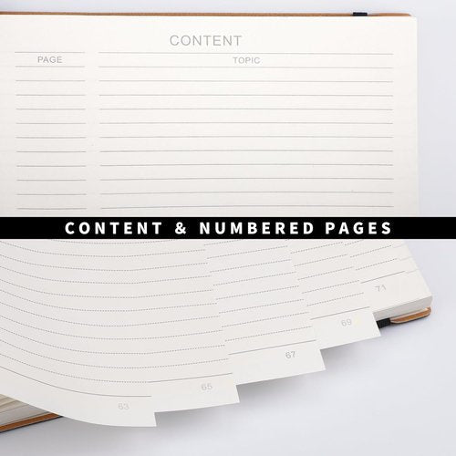 RETTACY Lined Journal Notebook - 2-Pack B5 Medium 7.6" × 10" | Leather Softcover, 204 Numbered Pages, 100 GSM Thick Paper (Black & Brown)