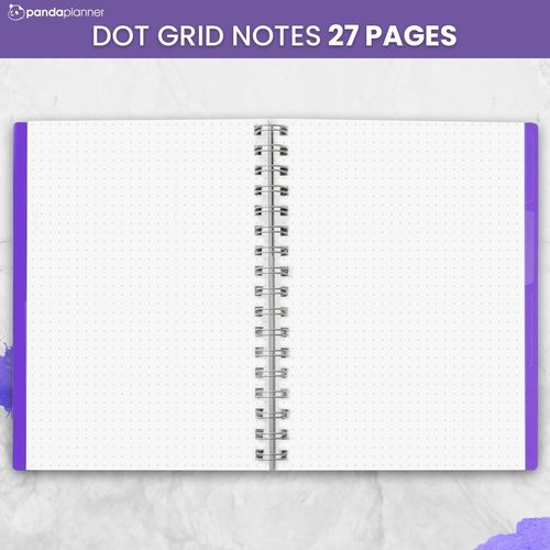 Panda Planner Undated Weekly Planner - 52 Weeks, Habit Tracker & To-Do Lists | 5.75" x 8.25" - Purple
