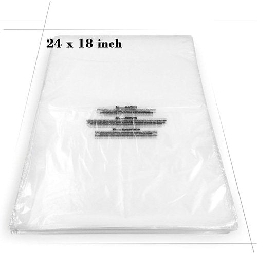 Becko US Self-Seal Clear Poly Plastic Bags - 18 X 24 Inch (100 Count) for Shipping & Packaging