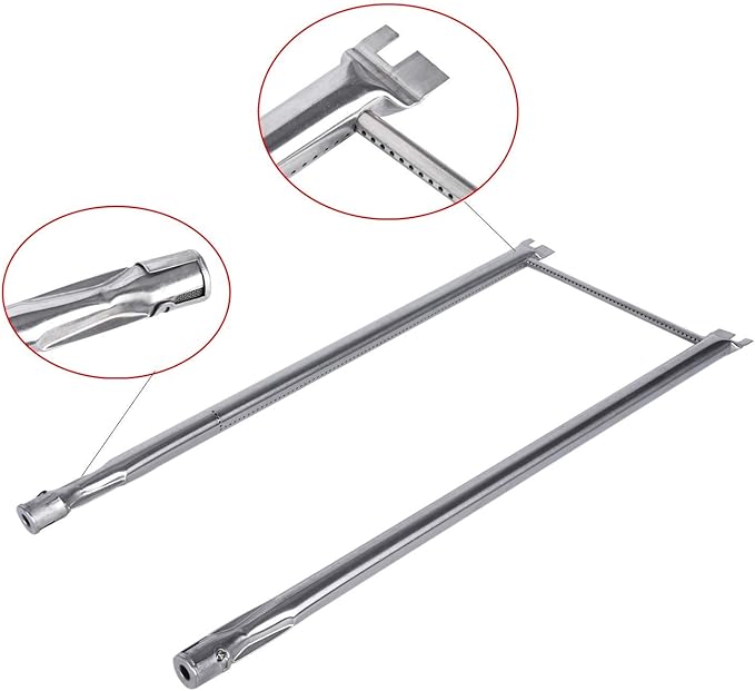 GasSaf 21.5 inch Flavorizer Bar and 27 inch Burner Tube Set Replacement for Weber Spirit E-210, S-200, S-210, E-210NG, Genesis Silver A, Spirit 500, Parts Kit Replace for Weber 7534 &7507