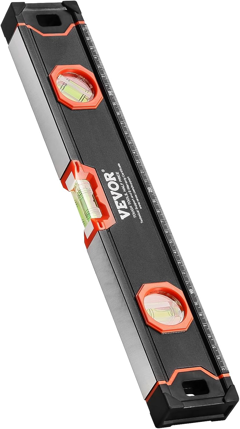 VEVOR 6-Piece Magnetic Torpedo Level Set - Shock-Resistant Aluminum Alloy with Bubble Vials | 10-78 Inch Sizes
