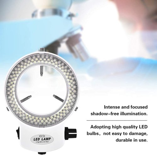 Microscope Light - 144 LED Adjustable Brightness for Stereo Microscopes | White