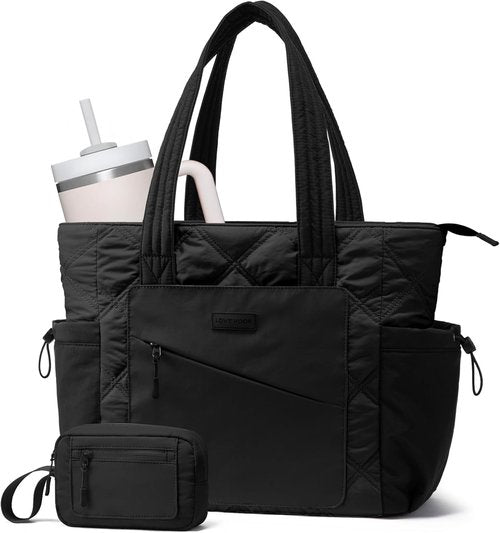 LOVEVOOK Tote Bag - Lightweight Quilted Puffer Bag for Work & Travel | Stylish Compartments