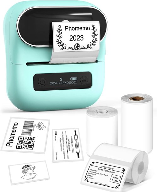 Phomemo M220 Thermal Label Maker - Portable Bluetooth Inkless Printer for Home & Office | 3-Inch Barcode Printing
