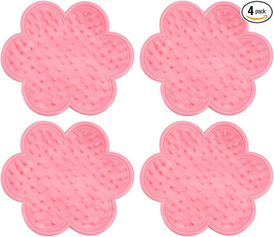 HARFINGTON 4pcs Rose Thorn Stripper Tool Set 5.5" PVC Flower Thorn Leaf Remover Flower Stem and Leaf Stripping for Gardening Home Florist Flower Arrangement, Pink