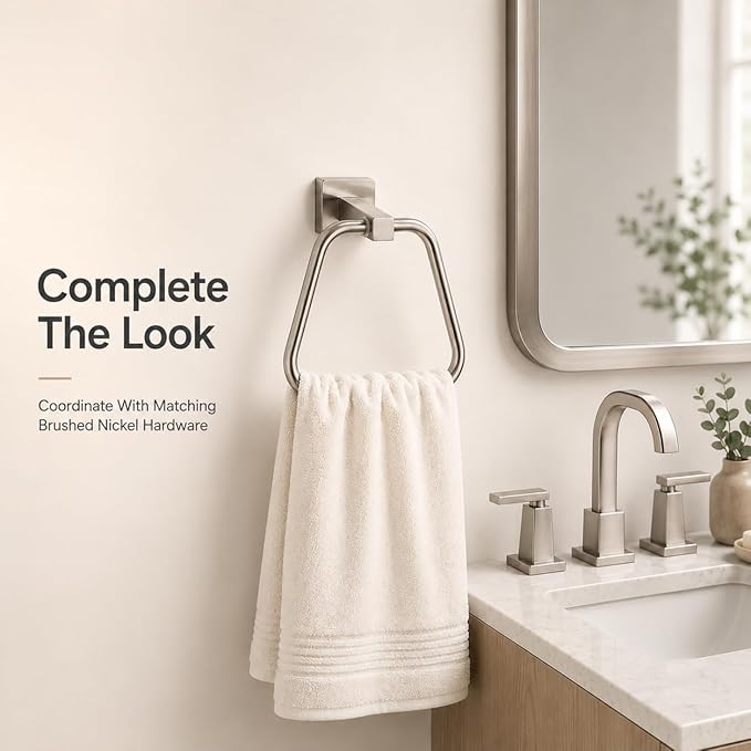 Brushed Nickel Towel Ring for Bathroom, Kitchen Bath Towel Holder Hangers Wall Mount Heavy Duty Stainless Steel