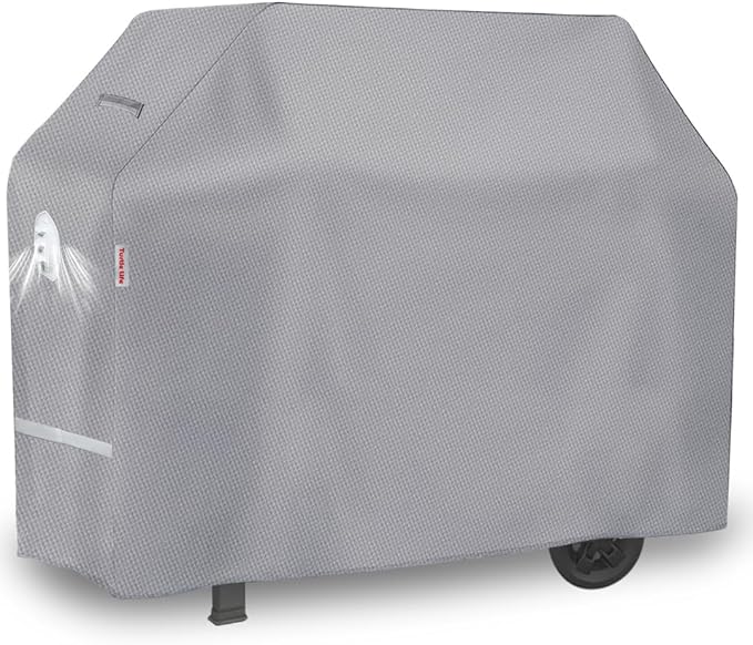 Turtle Life BBQ Grill Cover, 60 Inch Heavy Duty Waterproof 3-4 Burner Barbecue Gas Grill Covers for Weber Genesis Char-Broil Brinkmann, Gray