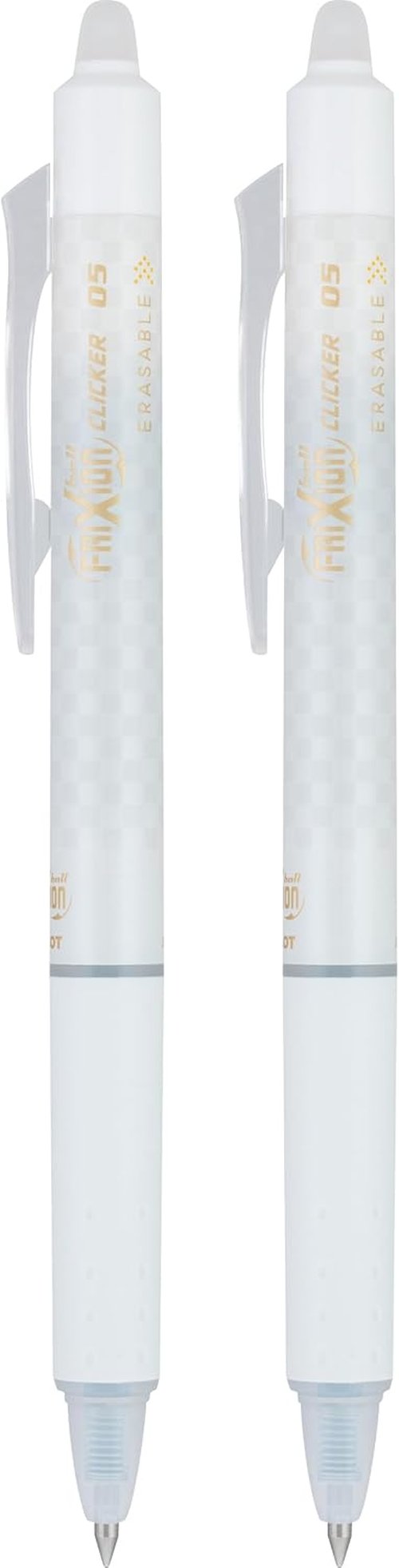 PILOT FriXion Ball Clicker Erasable Gel Ink Pens - Extra Fine Point 0.5mm, Black Ink, 2 Pack
