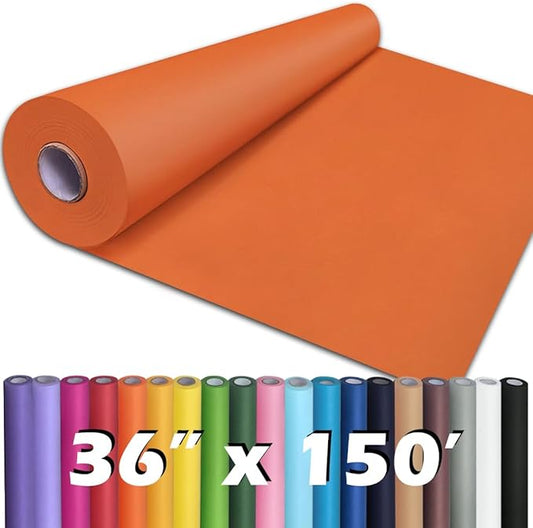 PerkHomy OrangeRed Kraft Paper Roll 36" x 1,800" (150') for Gift Wrapping Bouquet Flower Art Painting Craft Writing Packaging Shipping 80GSM 55LB (OrangeRed, 36" x 150')