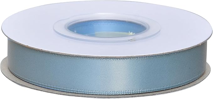 YAMA Dusty Blue Double Faced Satin Ribbon, 5/8 Inch 25 Yards, Dusty Blue Ribbon for Gift Wrapping Crafts Hair Bows Wedding Party Decoration