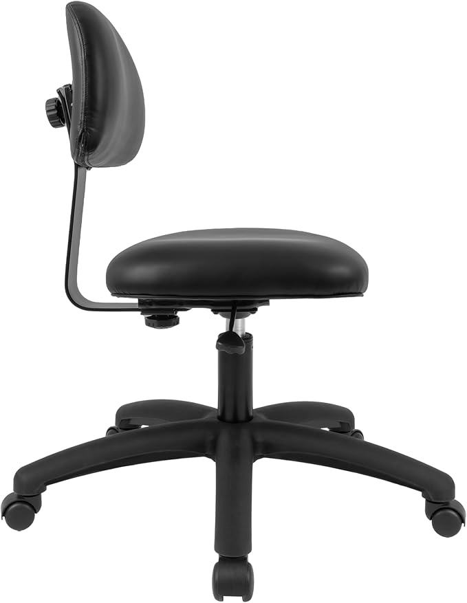 Chair Master FSS Series Square seat Tall (17"-22") seat Height Chair. Vinyl-for Office, Garage, Desk, Shop, Computer, Doctor, Medical, Easy to Clean! NO Footring (Black, Low Table Height)