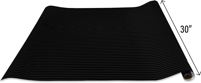 Jillson Roberts Gift Wrap, Black on Black Stripe (8 Rolls 5 feet x 30 inches)