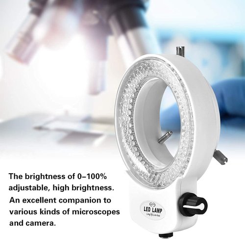 Microscope Light - 144 LED Adjustable Brightness for Stereo Microscopes | White