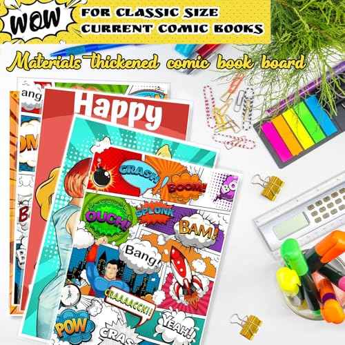 LOTMER 100ct Comic Book Boards, 27PT Extra Thick Acid-Free Backing Board Current Size Comic Book Boards Durable and Coated Precision Cut Boards for Regular Comics Archival