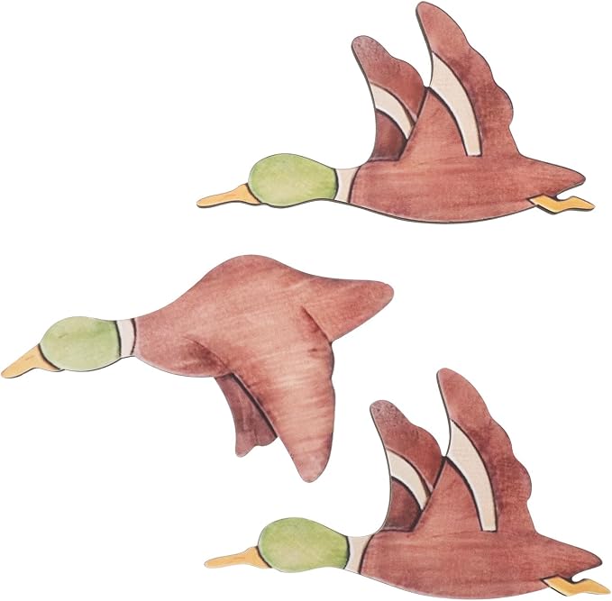 CATIEBYE 3pcs Wooden Bird Wall Decor Set Vintage Flying Bird Wall Sculpture Natural Wood for Living Room Home Decoration