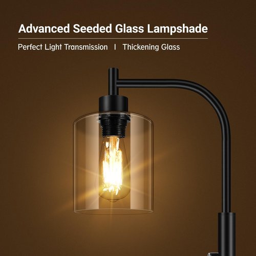 BoostArea Dimmable Floor Lamp - Modern Standing Lamp with Glass Shade & 6W LED Bulb | Ideal for Living Room & Bedroom