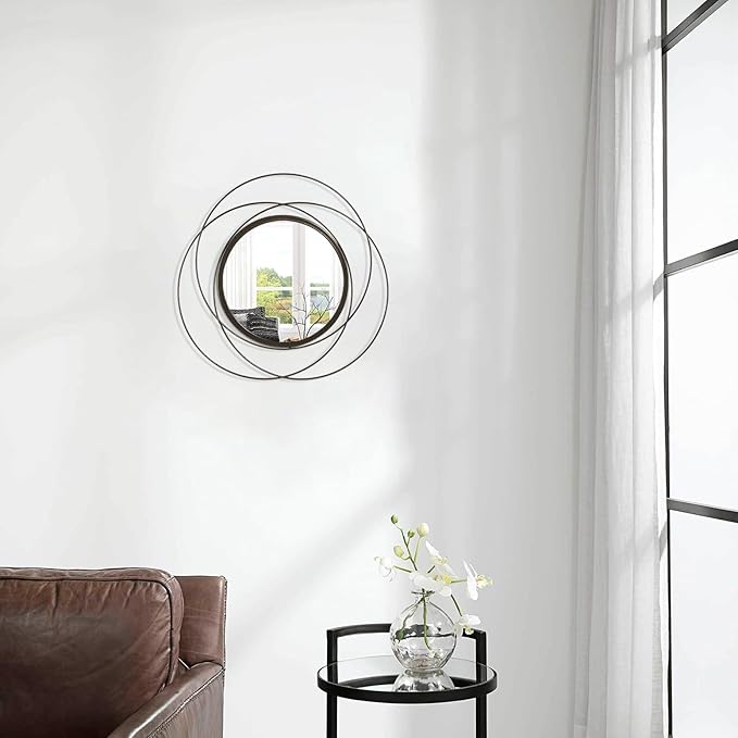 Circle Mirror Wall Decorative Metal Wall Mirror, Art Small Round Wall Home Mirror, Decor Living Room Bedroom Bathroom Entryway 12"