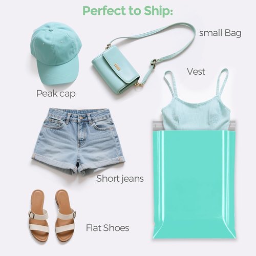 Fuxury Teal Poly Mailers - 10x13 Self-Sealing Shipping Envelopes | 200 Pcs Durable Boutique Bags