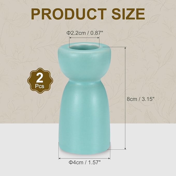 uxcell 2 Pack Candlestick Holder Light Blue Ceramic Taper Candle Holder Candle Stand Holders Modern Style Decoration for Centerpiece Tabletops Anniversary