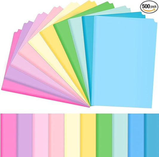 Qilery 500 Sheets Rainbow Pastel Tissue Paper Bulk for Gift Bags 15 x 20 Inch Acid Free Macaron Packaging Wrapping Decoupage Paper Sheets for Christmas Wedding Decoration DIY Flowers, Pom Poms, Crafts