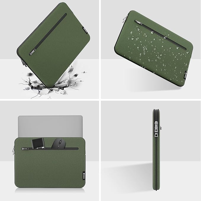 Smatree SlimPro Laptop Sleeve Case for 16.1 inch HP OMEN Laptop-16-k0797nr/n0797nr, Case with Swift-Access Accessory Pocket, Patented Super-Corner Design, Green (S613G)