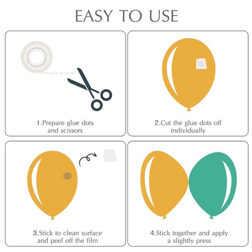 ALLFUN Clear Glue Dots - 1000 Pieces Double-Sided Adhesive for Crafts & Balloons | Removable Sticky Dots