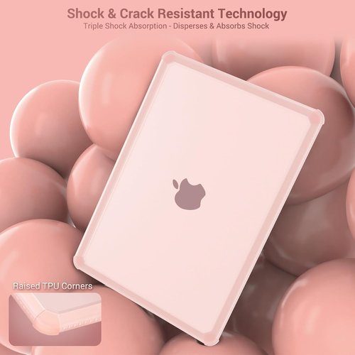 MOSISO Hard Case for MacBook Air 15" M5 2026 | Shock-Absorbing, Anti-Cracking, Pink with TPU Bumper & Keyboard Cover