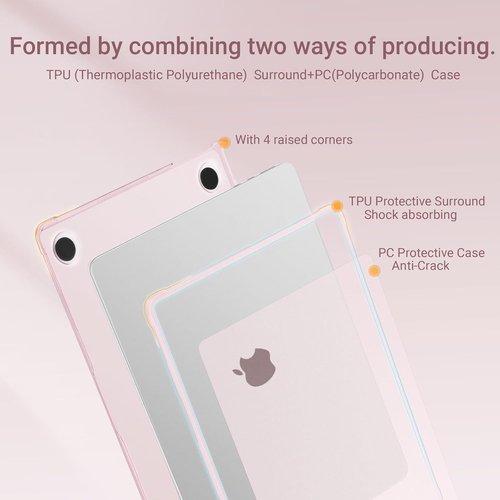 MOSISO MacBook Air 13-Inch Case - Anti-Crack & Anti-Fingerprint Hard Shell | Pink, Compatible with M5, M4, M3, M2 (2022-2026)