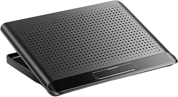 Laptop Cooler, Adjustable Riser Stand, Aluminum Quiet Fan Heat Dissipation -Device Use Ergonomic Design for Laptops Notebooks Tablets Phones Books Desk Home Office Dorm Lightweight
