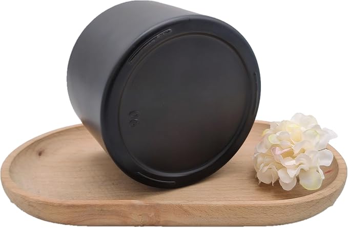 2PCS Glass Diffuser Bottles,200ml/6.7oz Essential Oil Jar,Empty Perfume Container with Black Aromatherapy Sticks Use for DIY Replacement Reed Diffuser (Round Matte Black)