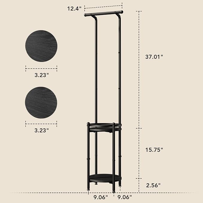 Homsorout Plant Stand Indoor Outdoor - Heavy Duty Metal 2-tier Hanging Plant Holder Space-Saving Iron Plant Stands Tall Plant Shelf for Living Room Garden Balcony（Black）