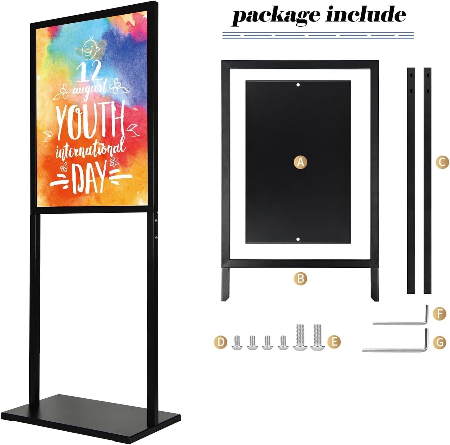 Skiennix Heavy-Duty Sign Holder Stand - Double-Sided 22x28 Inch Poster Display for Indoor Use